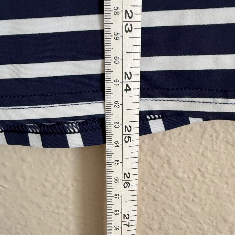 Lands End Womens 16 Navy Striped Modest Tankini Swim Top Wire Free Preppy Beachy - Picture 4 of 8